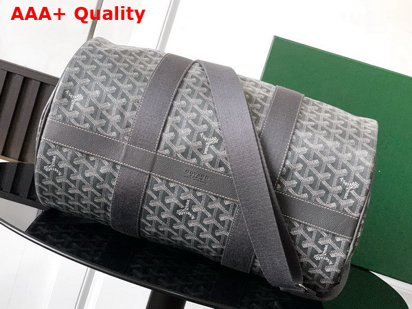 Goyard Barrel 40 Sports Bag in Grey Goyardine Canvas and Chevroches Calfskin Replica