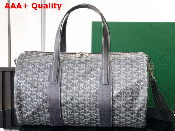 Goyard Barrel 40 Sports Bag in Grey Goyardine Canvas and Chevroches Calfskin Replica