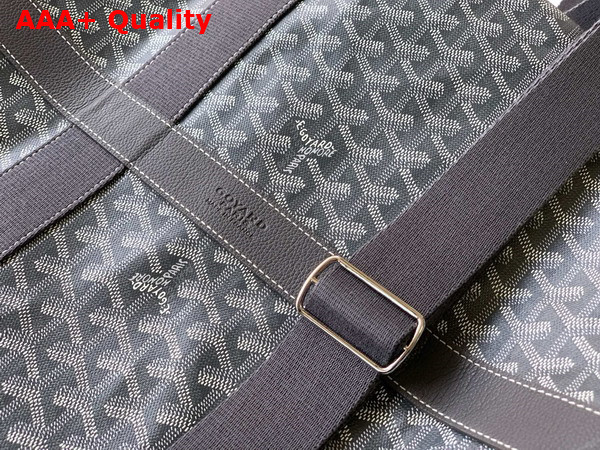 Goyard Barrel 40 Sports Bag in Grey Goyardine Canvas and Chevroches Calfskin Replica