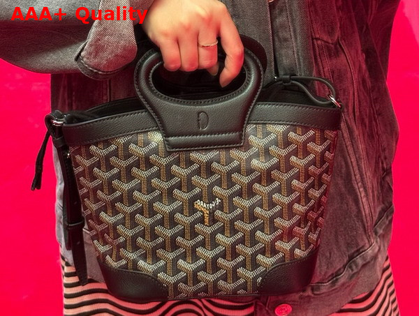 Goyard Beluga Mini Bag in Black Goyardine Canvas and Chevroches Calfskin Replica