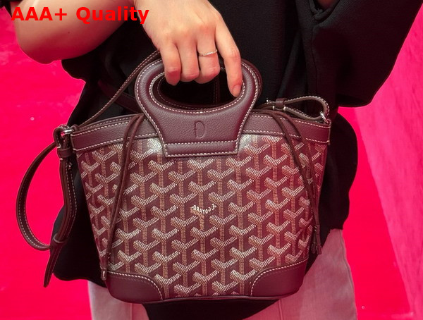 Goyard Beluga Mini Bag in Burgundy Goyardine Canvas and Chevroches Calfskin Replica