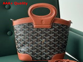 Goyard Beluga Mini Bag in Goyardine Canvas and Chevroches Calfskin Black and Tan Replica