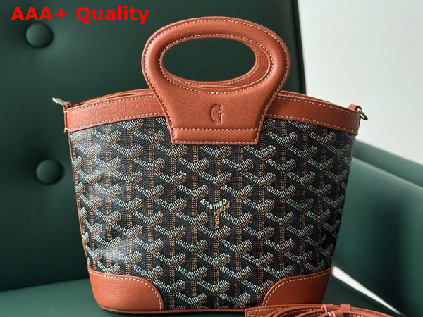 Goyard Beluga Mini Bag in Goyardine Canvas and Chevroches Calfskin Black and Tan Replica