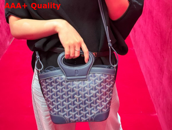 Goyard Beluga Mini Bag in Navy Blue Goyardine Canvas and Chevroches Calfskin Replica