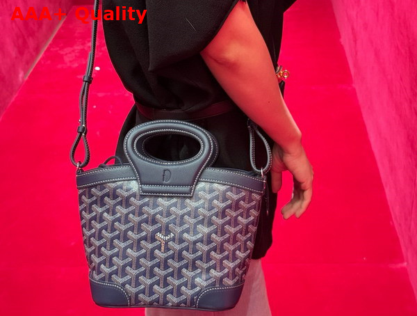 Goyard Beluga Mini Bag in Navy Blue Goyardine Canvas and Chevroches Calfskin Replica