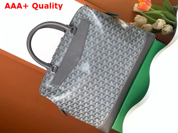 Goyard Cisalpin Document Case in Grey Goyardine Canvas and Chevroches Calfskin Replica