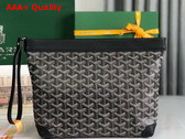 Goyard Conti Pouch in Black Goyardine Canvas and Chevroches Calfskin Replica