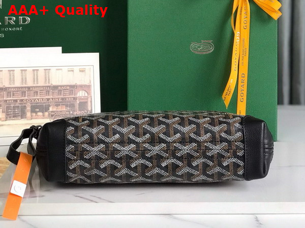 Goyard Conti Pouch in Black Goyardine Canvas and Chevroches Calfskin Replica