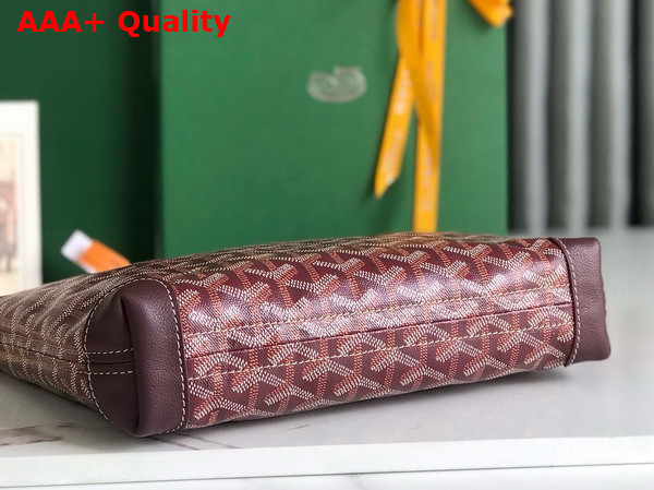 Goyard Conti Pouch in Burgundy Goyardine Canvas and Chevroches Calfskin Replica