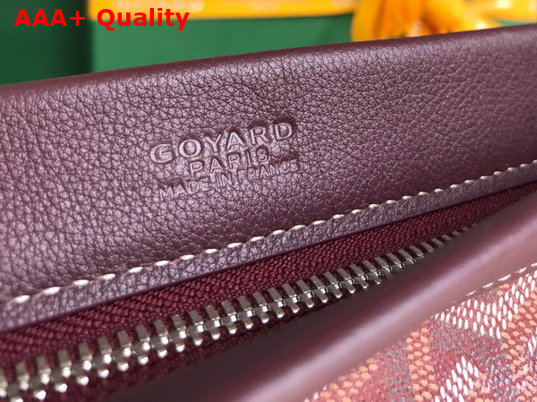 Goyard Conti Pouch in Burgundy Goyardine Canvas and Chevroches Calfskin Replica
