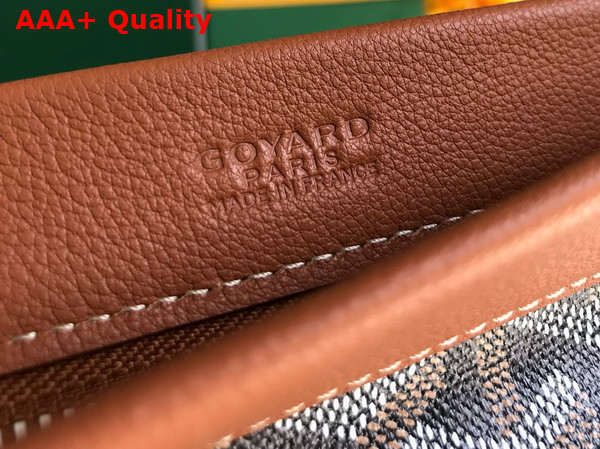 Goyard Conti Pouch in Goyardine Canvas and Chevroches Calfskin Black and Tan Replica