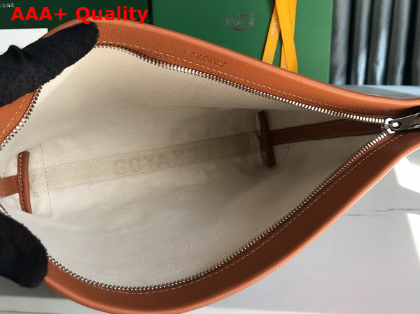 Goyard Conti Pouch in Goyardine Canvas and Chevroches Calfskin Black and Tan Replica