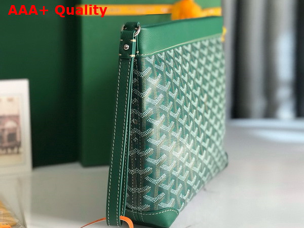 Goyard Conti Pouch in Green Goyardine Canvas and Chevroches Calfskin Replica