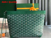 Goyard Conti Pouch in Green Goyardine Canvas and Chevroches Calfskin Replica