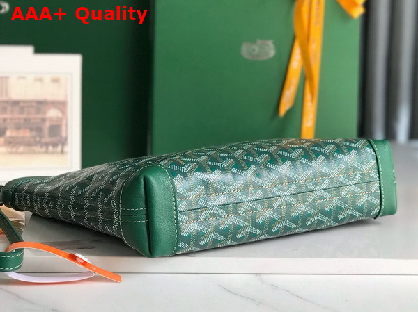 Goyard Conti Pouch in Green Goyardine Canvas and Chevroches Calfskin Replica