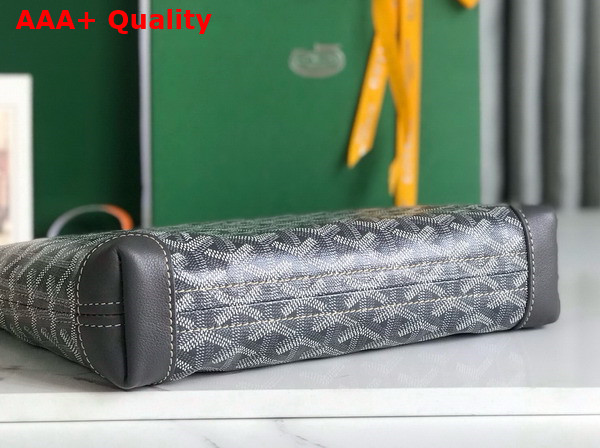 Goyard Conti Pouch in Grey Goyardine Canvas and Chevroches Calfskin Replica