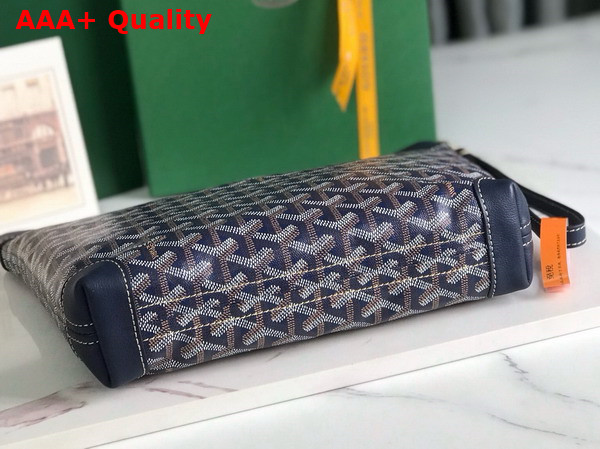 Goyard Conti Pouch in Navy Blue Goyardine Canvas and Chevroches Calfskin Replica