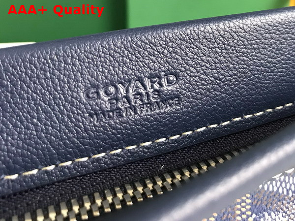 Goyard Conti Pouch in Navy Blue Goyardine Canvas and Chevroches Calfskin Replica