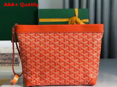 Goyard Conti Pouch in Orange Goyardine Canvas and Chevroches Calfskin Replica