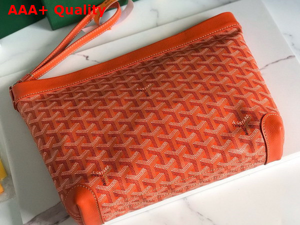 Goyard Conti Pouch in Orange Goyardine Canvas and Chevroches Calfskin Replica