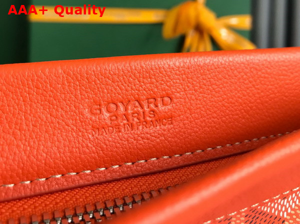 Goyard Conti Pouch in Orange Goyardine Canvas and Chevroches Calfskin Replica