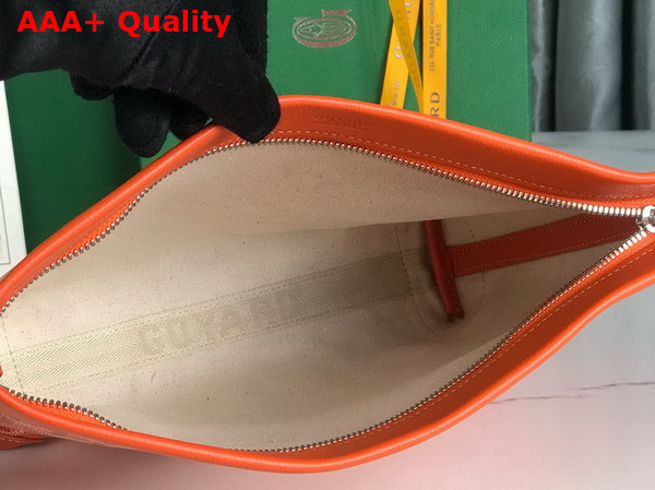 Goyard Conti Pouch in Orange Goyardine Canvas and Chevroches Calfskin Replica