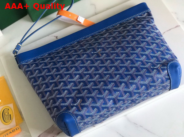 Goyard Conti Pouch in Sky Blue Goyardine Canvas and Chevroches Calfskin Replica