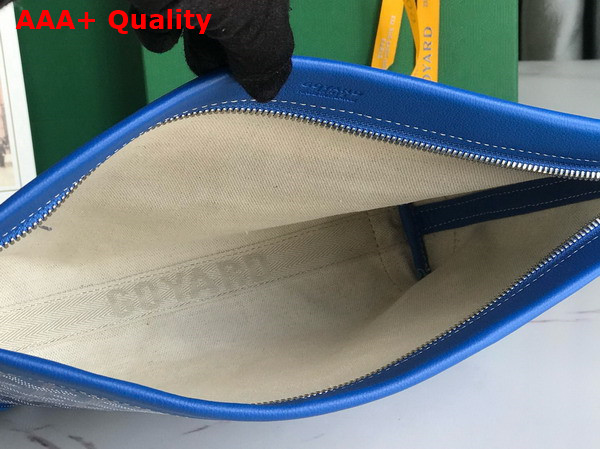 Goyard Conti Pouch in Sky Blue Goyardine Canvas and Chevroches Calfskin Replica