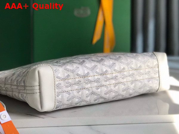 Goyard Conti Pouch in White Goyardine Canvas and Chevroches Calfskin Replica