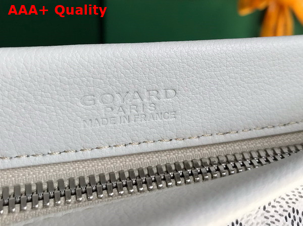 Goyard Conti Pouch in White Goyardine Canvas and Chevroches Calfskin Replica