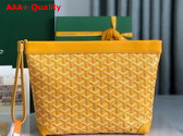 Goyard Conti Pouch in Yellow Goyardine Canvas and Chevroches Calfskin Replica
