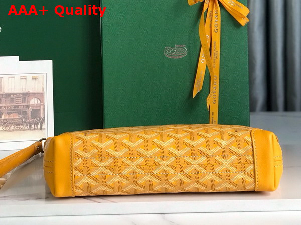 Goyard Conti Pouch in Yellow Goyardine Canvas and Chevroches Calfskin Replica