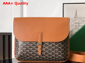 Goyard Coursier Messenger Bag in Black and Tan Goyardine Canvas and Chevroches Calfskin Replica
