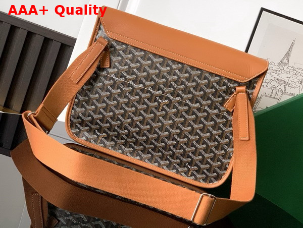 Goyard Coursier Messenger Bag in Black and Tan Goyardine Canvas and Chevroches Calfskin Replica