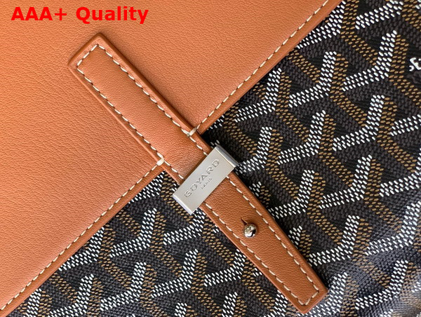 Goyard Coursier Messenger Bag in Black and Tan Goyardine Canvas and Chevroches Calfskin Replica