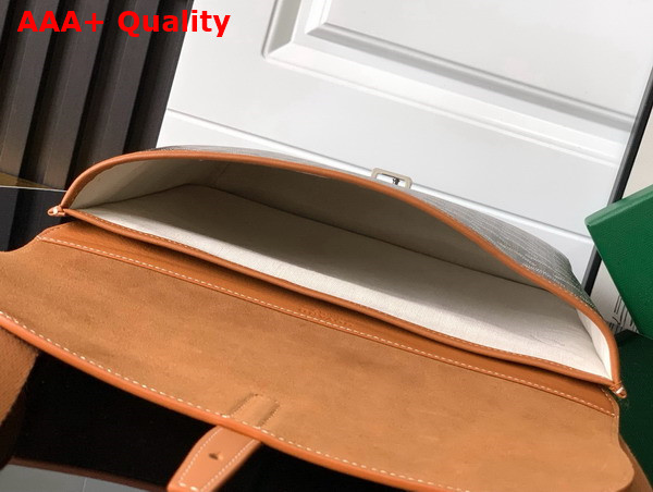 Goyard Coursier Messenger Bag in Black and Tan Goyardine Canvas and Chevroches Calfskin Replica