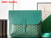 Goyard Coursier Messenger Bag in Green Goyardine Canvas and Chevroches Calfskin Replica