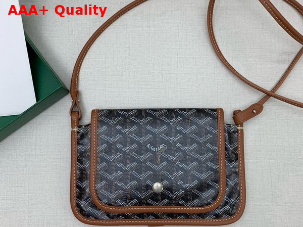 Goyard Plumet Pocket Wallet in Blank and Tan Goyardine Canvas and Chevroches Calfskin Replica