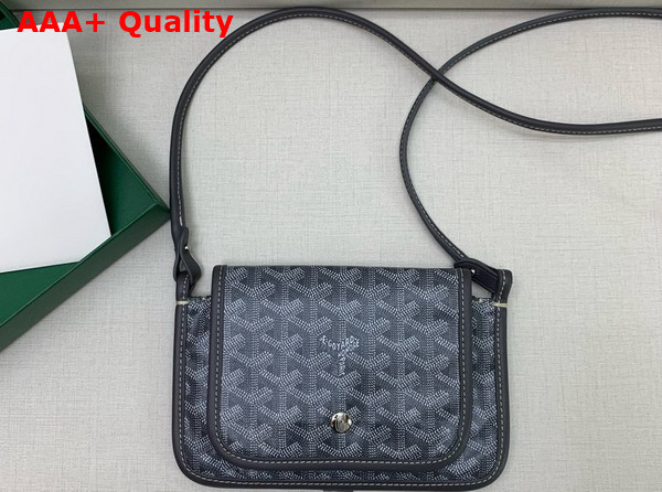 Goyard Plumet Pocket Wallet in Grey Goyardine Canvas and Chevroches Calfskin Replica