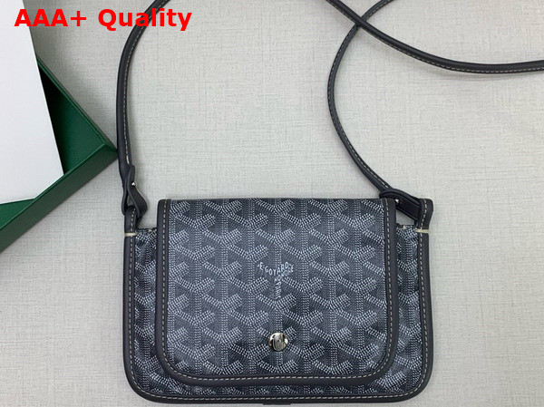 Goyard Plumet Pocket Wallet in Grey Goyardine Canvas and Chevroches Calfskin Replica