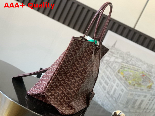 Goyard Saint Louis GM Bag in Burgundy Goyardine Canvas and Chevroches Calfskin Replica