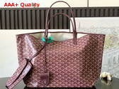 Goyard Saint Louis GM Bag in Burgundy Goyardine Canvas and Chevroches Calfskin Replica