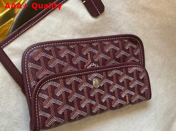 Goyard Saint Louis GM Bag in Burgundy Goyardine Canvas and Chevroches Calfskin Replica