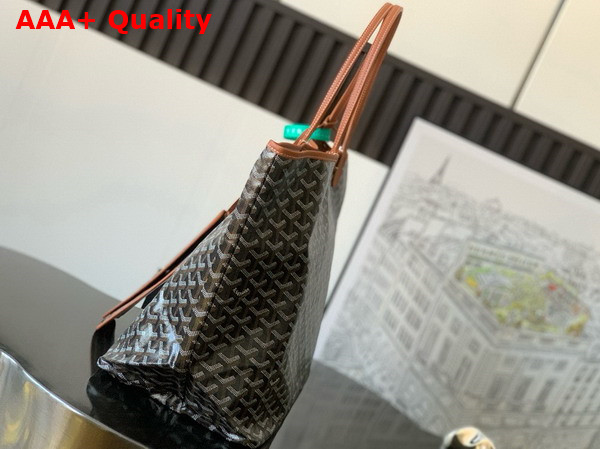 Goyard Saint Louis GM Bag in Goyardine Canvas and Chevroches Calfskin Black and Tan Replica