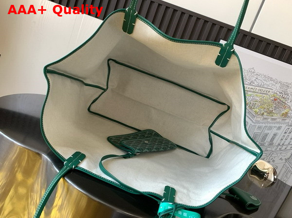 Goyard Saint Louis GM Bag in Green Goyardine Canvas and Chevroches Calfskin Replica