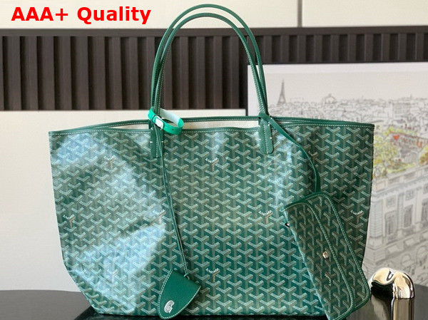 Goyard Saint Louis GM Bag in Green Goyardine Canvas and Chevroches Calfskin Replica