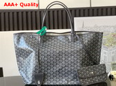 Goyard Saint Louis GM Bag in Grey Goyardine Canvas and Chevroches Calfskin Replica