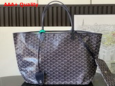 Goyard Saint Louis GM Bag in Navy Blue Goyardine Canvas and Chevroches Calfskin Replica