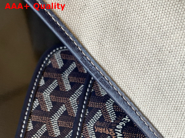 Goyard Saint Louis GM Bag in Navy Blue Goyardine Canvas and Chevroches Calfskin Replica