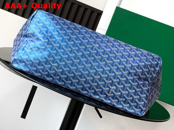 Goyard Saint Louis GM Bag in Pearl Blue Goyardine Canvas Chevroches Calfskin Replica